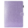 For iPad Pro 9.7 Varnish Glitter Powder Horizontal Flip Leather Case with Holder & Card Slot(Purple)