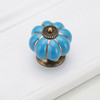 Pastoralism Pumpkin Ceramic Knob Kitchen Ceramic Door Cabinets Cupboard handles(Blue)