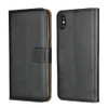 Leather Horizontal Flip Holster for iIPhone XS Max, with Magnetic Clasp and Bracket and Card Slot and Wallet(Black)