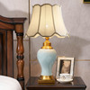 Ceramic Table Lamp Handmade Ceramic Retro European Living Room Bedroom Bedside Table Lamp, Size:S(Q216)