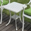 European Simple Casual Outdoor Iron Cast Aluminum Outdoor Small Round Table(White)