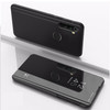 For Moto G8 Power Plated Mirror Horizontal Flip Leather Case with Holder(Black)