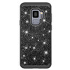 Glitter Powder Contrast Skin Shockproof Silicone + PC Protective Case for Galaxy S9 (Black)