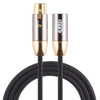 EMK XLR Male to Female Gold-plated Plug Cotton Braided Cannon Audio Cable for XLR Jack Devices, Length: 1m(Black)