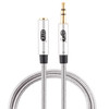 EMK 3.5mm Male to Female Gold-plated Plug Cotton Braided Audio Cable for Speaker / Notebooks / Headphone, Length: 0.5m(Grey)
