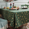 Linen Cotton Christmas Party Tablecloth Rectangle Bronzing Dinning Table Cover, Size:140x200cm(Green)