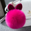 Fur Pom Keychains Fake Rabbit Fur Ball Keychain(magenta)