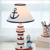 220V 40W E27 Natural Bamboo Wood Lighthouse Desk Lamp Hand Painted Bedroom Study Home Decoration(Girl)