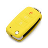 2 PCS Silicone Car Key Cover Case for Volkswagen Golf(Yellow)