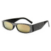 Square Sunglasses Women Imitation Diamond Lasses Fashion UV400 Sunglasses(C9)