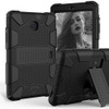 Shockproof Two-color Silicone Protection Shell for Galaxy Tab A 8.0 (2018) T387, with Holder  (Black)