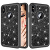 Glitter Powder Contrast Skin Shockproof Silicone + PC Protective Case for iPhone XS Max (Black)