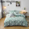 Simple Cotton Grinding Bed Four-Piece Duvet Cover Sheet Pillowcase, Size:150x200cm(Green)