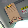 FUDAOCHE Multi-functional Auto Car Sun Visor Sunglasses Holder Card CD Storage Holder Pouch Bag(Brown)