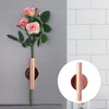 Home Wall Art Hanging Decoration Artificial Flower Arrangement Metal Holder Vase Pot (Rose Gold)