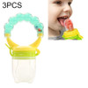 3 PCS Baby Nipple Fresh Food Fruit Milk Feeding Bottles Learn Feeding Drinking Handle Teething Pacifier with Bell, Size:L(Green)