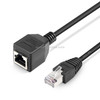 RJ45 Female to Male Cat Network Extension Cable, Length: 1.5m(Black)