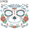 3 PCS Halloween Waterproof Temporary Face Tattoo Stickers, Size: 240*210mm