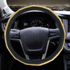 Universal Car Plating Bamboo Knot Leather Steering Wheel Cover, Diameter: 38cm (Gold)