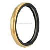 Universal Car Plating Bamboo Knot Leather Steering Wheel Cover, Diameter: 38cm (Gold)