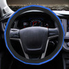 Universal Car Plating Bamboo Knot Leather Steering Wheel Cover, Diameter: 38cm (Blue)