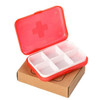 2 PCS Mini 6 Slots Portable Vitamin Medical Organizer Pill Box(Red)