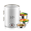 Yoice 220V Multi-function Electric Lunch Box Three-layer Stainless Steel Inner Rice Cooker, CN Plug(White)