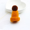 12PCS Cute Mini Knitted Hairball Hat Brooch Sweater Pins Badge(Dark yellow)