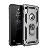 Armor Shockproof TPU + PC Protective Case for iPhone XR, with 360 Degree Rotation Holder (Silver)