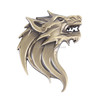 Wolf Head Shape Shining Metal Car Free Sticker(Gold)