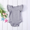 Summer Baby Cotton Ruffled Short-sleeved Round Neck Triangle Romper, Size:90cm(Gray)