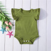 Summer Baby Cotton Ruffled Short-sleeved Round Neck Triangle Romper, Size:90cm(Green )
