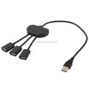 3 x USB 2.0 Female to USB 2.0 Male HUB Adapter (Black)