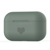 For AirPods Pro Love-heart Pattern Silicone Earphone Protective Case(Dark Green)