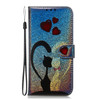 Colored Drawing Pattern Colorful Magnetic Buckle Horizontal Flip PU Leather Case with Holder & Card Slots & Wallet & Lanyard For Galaxy Note 10 / 10 5G(Love Cat)