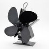 4-Blade Aluminum Heat Powered Fireplace Stove Fan (Black)