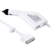 60W 16.5V 3.65A 5 Pin T Style MagSafe 2 Car Charger with 1 USB Port for Apple Macbook A1465 / A1502 / A1435 / MD212 / MD2123 / MD662, Length: 1.7m (White)