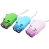 3 PCS Hand Press Powered Cartoon Pig Shaped Flashlight, Emergency LED, 2 Lights, with Strap, Random Color Delivery