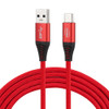 1.8m Nylon Braided Cord USB to Type-C Data Sync Charge Cable with 110 Copper Wires, Support Fast Charging, For Galaxy, Huawei, Xiaomi, LG, HTC and Other Smart Phones(Red)
