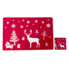 2 Packs Christmas Creative Print Placemat Coaster Decoration, Style:Deer(Red)