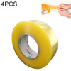4 PCS 55mm Width 32mm Thickness Package Sealing Packing Tape Roll Sticker(Transparent Yellow)