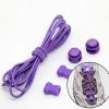 2 Pairs Elastic Band Round Spring Buckle Adult Children Safety Elastic Free Lazy Shoelaces(Purple White Dot)