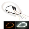 2 PCS 12V Car Daytime Running Lights Soft Article Lamp, White + Yellow Light, Length: 85cm