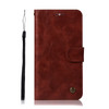 For Lenovo K8 Note Retro Copper Button Crazy Horse Horizontal Flip PU Leather Case with Holder & Card Slots & Wallet & Lanyard(Wine Red)