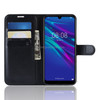 Litchi Texture Horizontal Flip Leather Case for Huawei Y6 2019, with Wallet & Holder & Card Slots(Black)