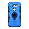 For LG V30 3 In 1 Cube PC + TPU Protective Case with 360 Degrees Rotate Black Ring Holder(Blue)