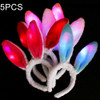 5 PCS Party LED Plush Glowing Rabbit Ear Hoop, Color Random