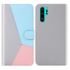 For Huawei P30 Pro Tricolor Stitching Horizontal Flip TPU + PU Leather Case with Holder & Card Slots & Wallet(Grey)