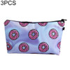 3 PCS Printing Makeup Bags With Multicolor Pattern Cute Cosmetics Pouchs For Travel Ladies Pouch Women Cosmetic Bag(hzb724)