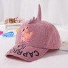 Autumn and Winter Cartoon Unicorn Dinosaur Embroidered Pattern Baseball Cap for Children, Suitable Age:2-4 Years Old(Pink)